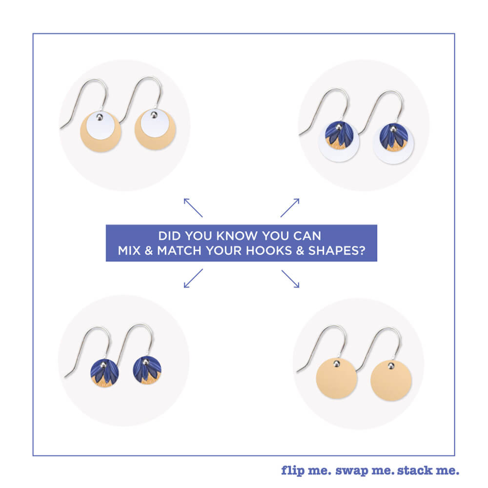 Moe Moe Design Mix and Match Botanic Blue Drop Earrings