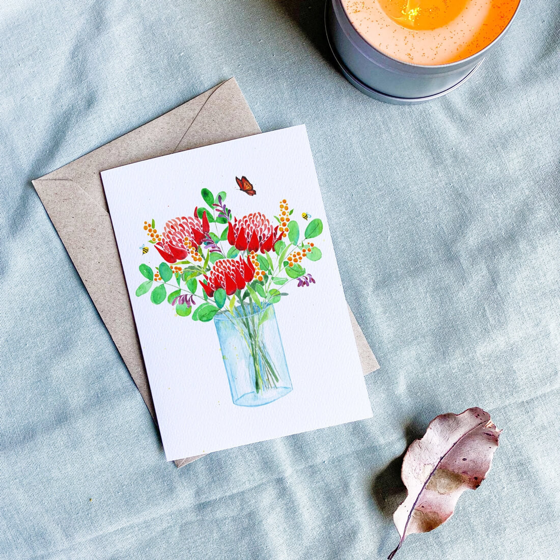 Native Flower Bouquet Greeting Card Australian Made