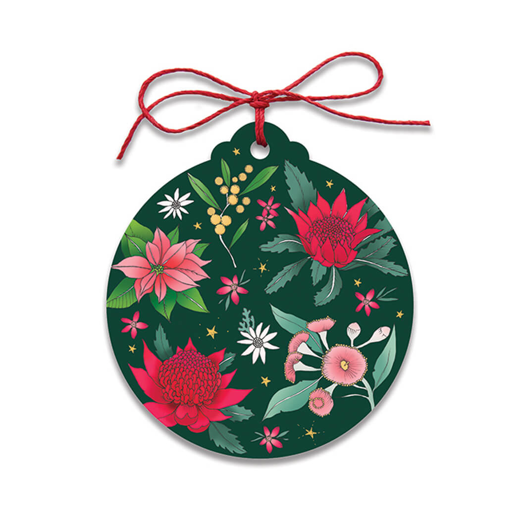 Native Flowers Christmas Gift Tags for Australian Gifts by Earth Greetings