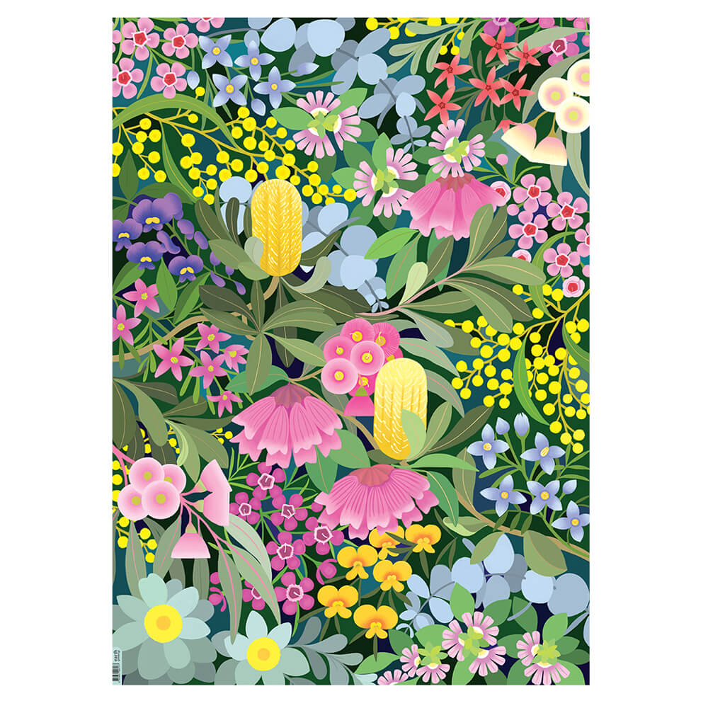 Native Flowers Wrapping Paper by Claire Ishino for Australian Gifts for Overseas
