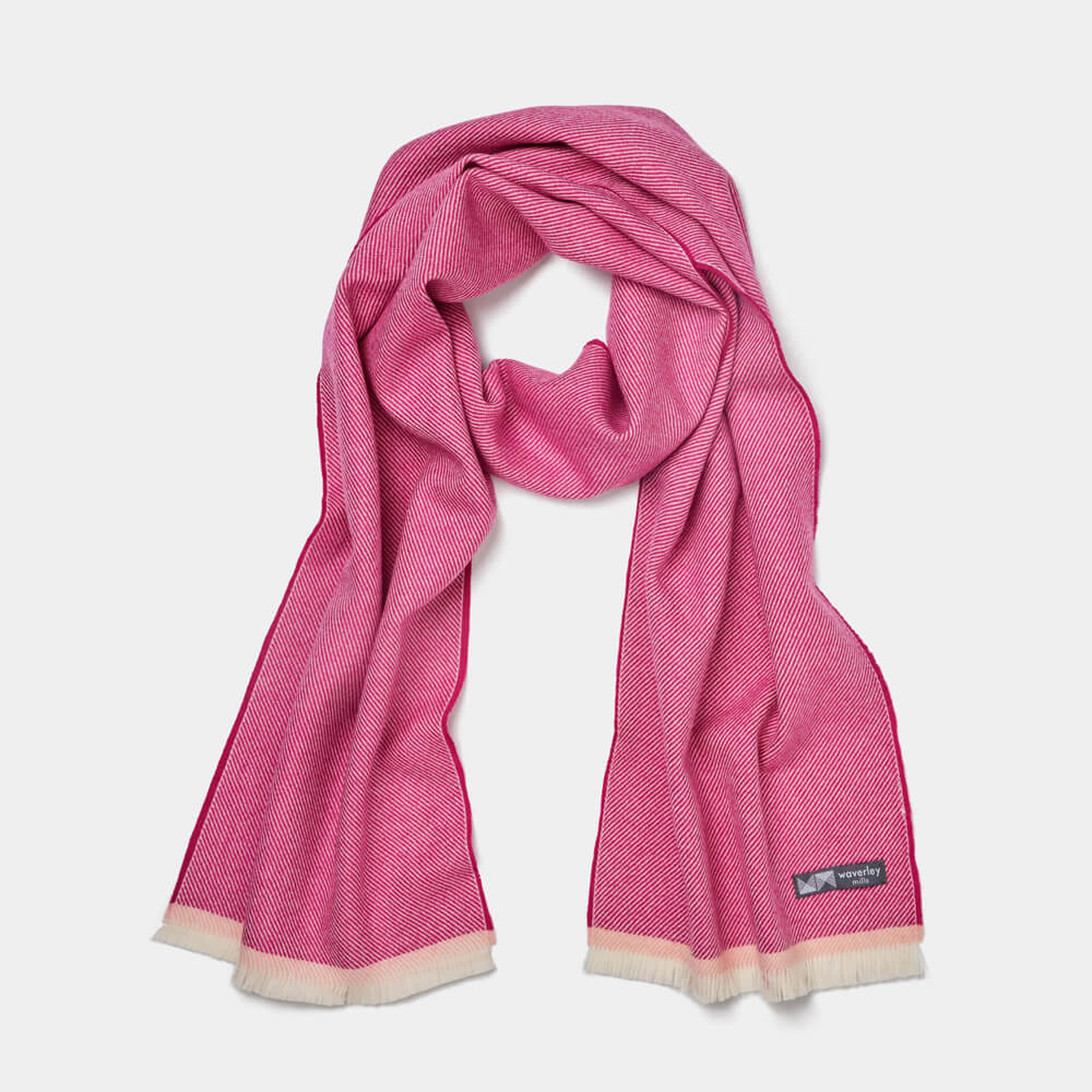 Pink Merino Wool Scarf Australian Made by Waverley Mills in Tasmania
