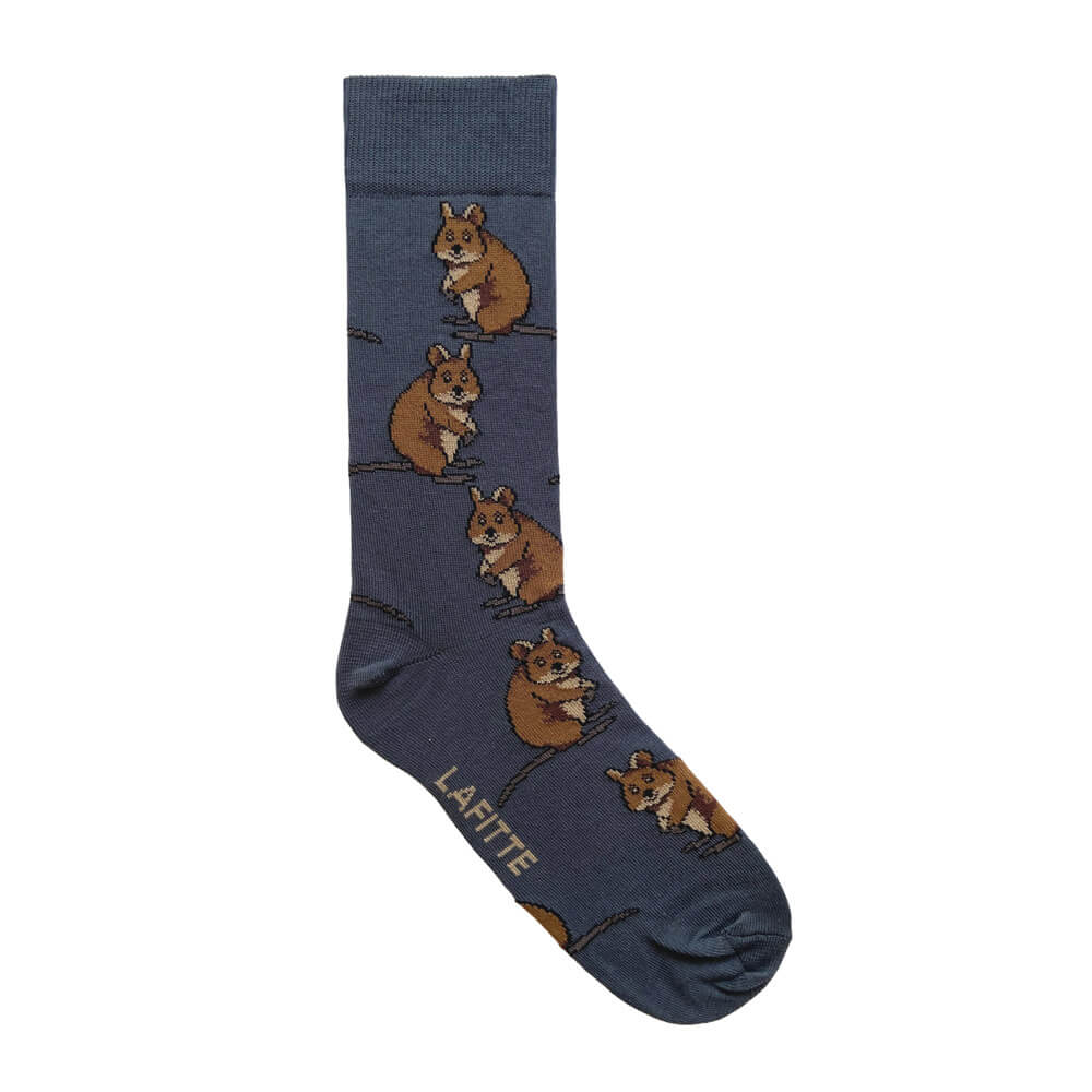 Quokka Gifts Australia Novelty Charcoal Grey Socks for Men