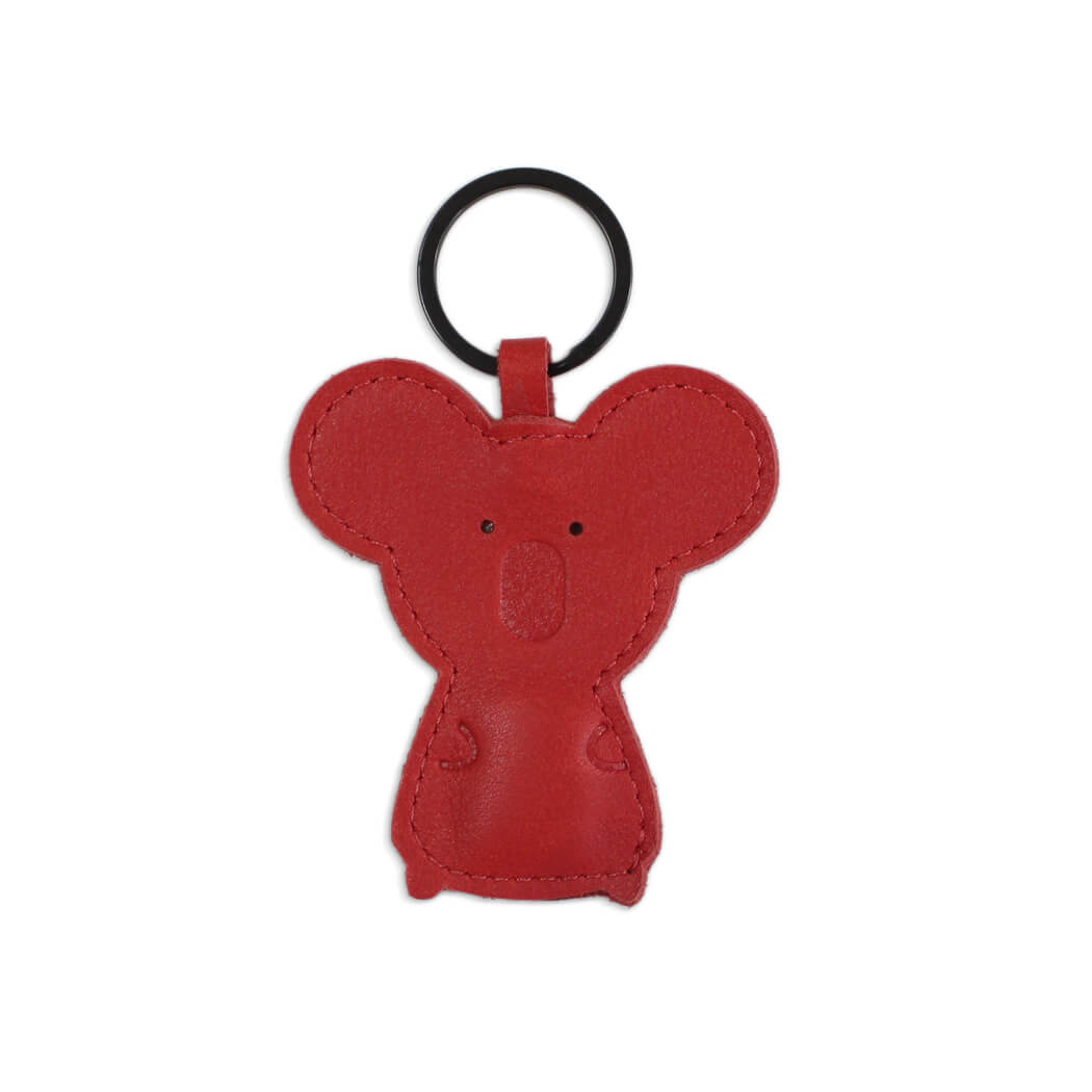 Red Leather Koala Bag Charm for Australian gifts