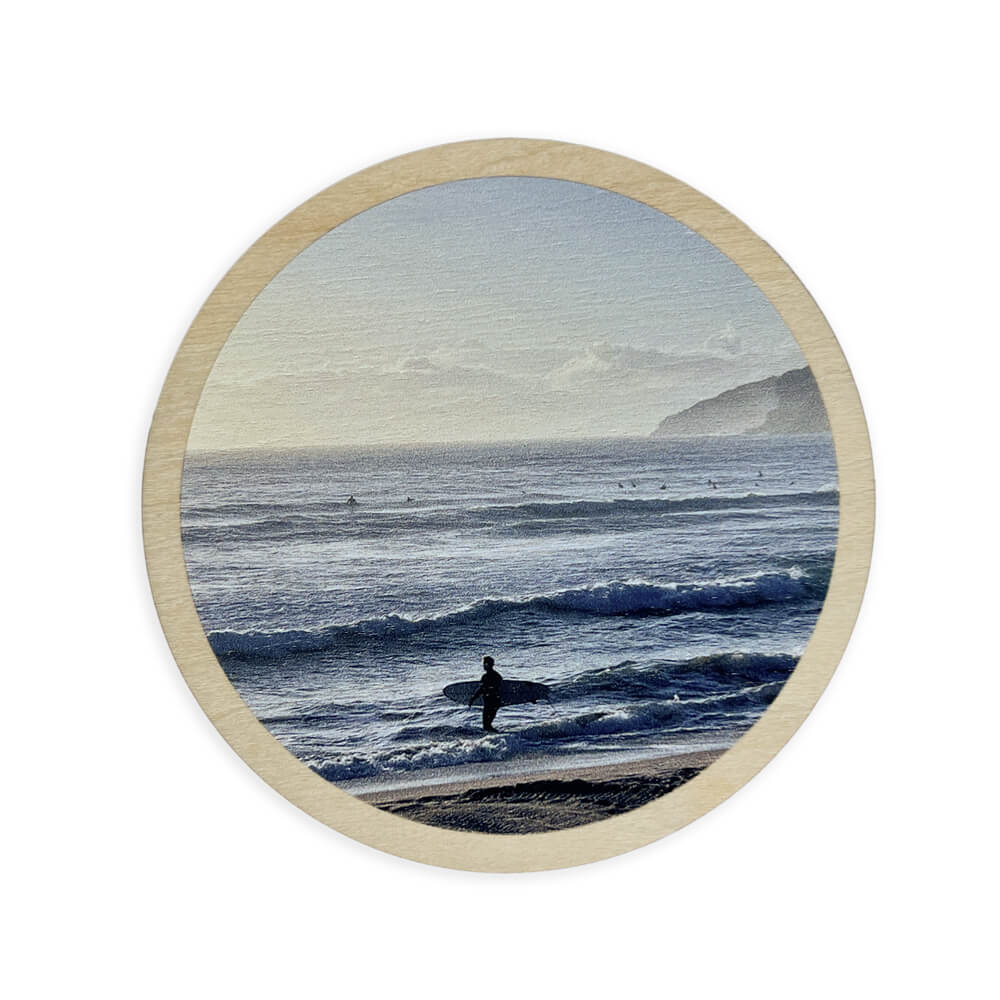 Souvenir Australia Wooden Coaster Surfer Manly Beach Sydney