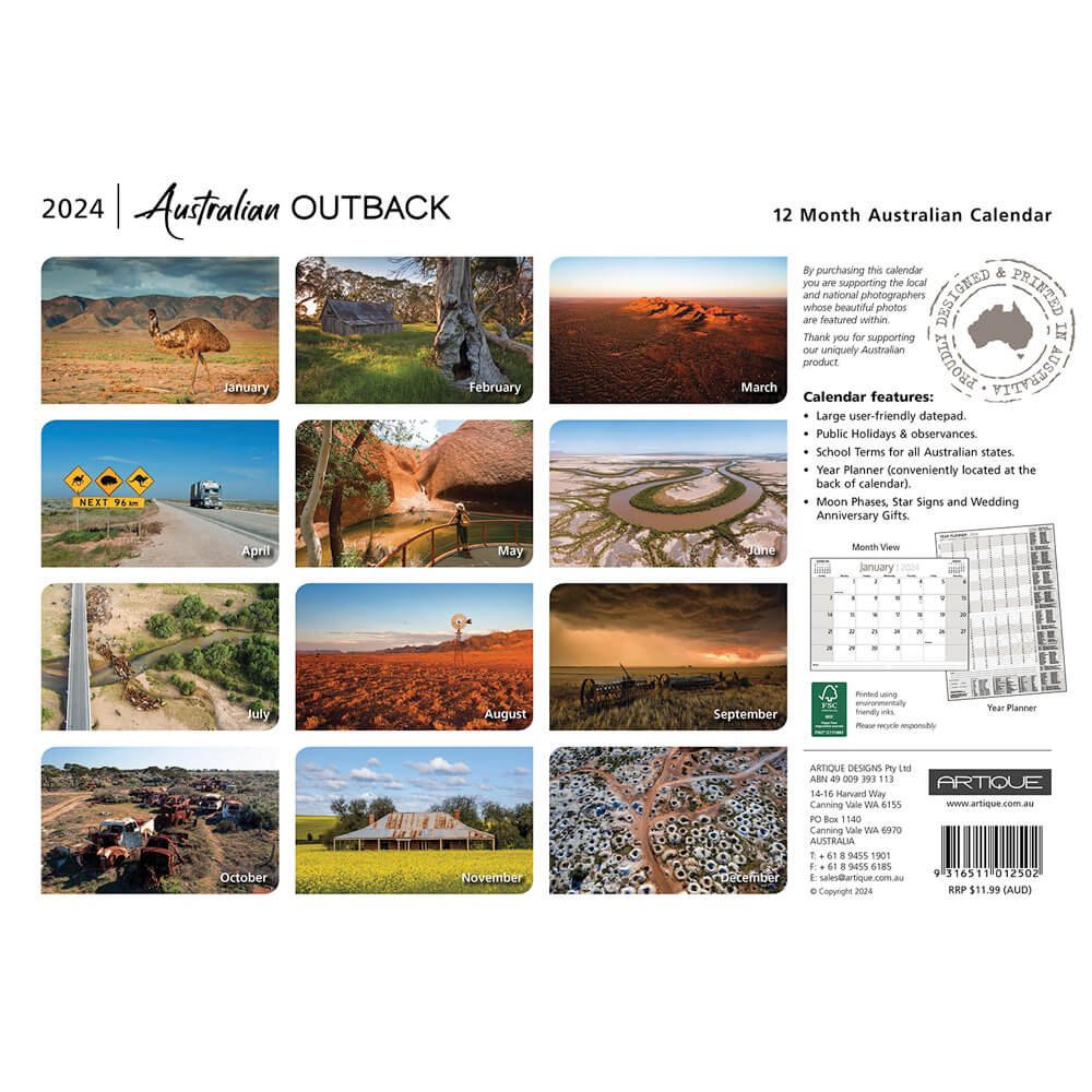 Souvenirs of Australia 2024 Outback Calendar