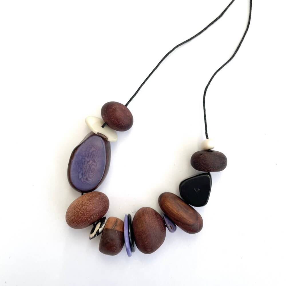 Tasmanian Wooden Timber Bead Necklace by Spotted Quoll Studio