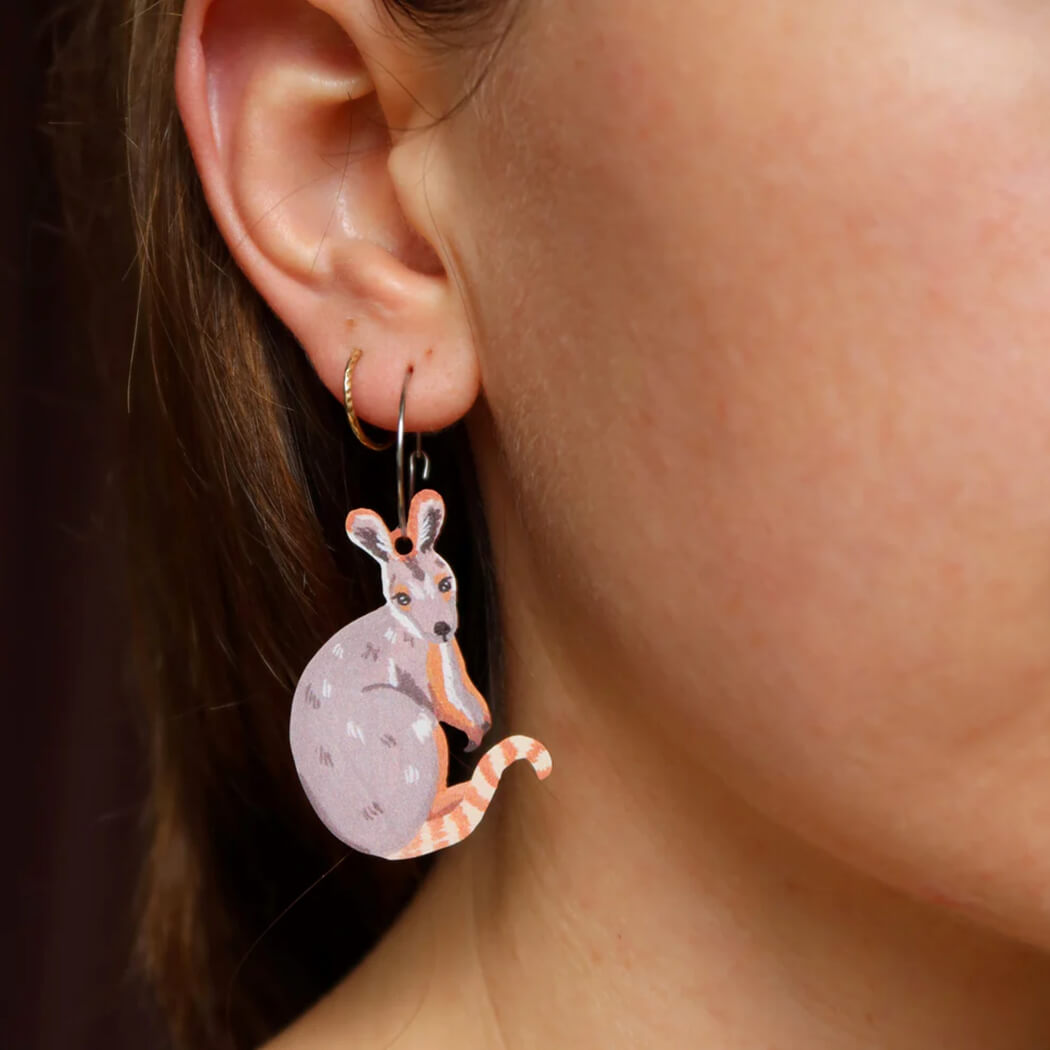 Wallaby Earrings for Novelty Australian themed gifts