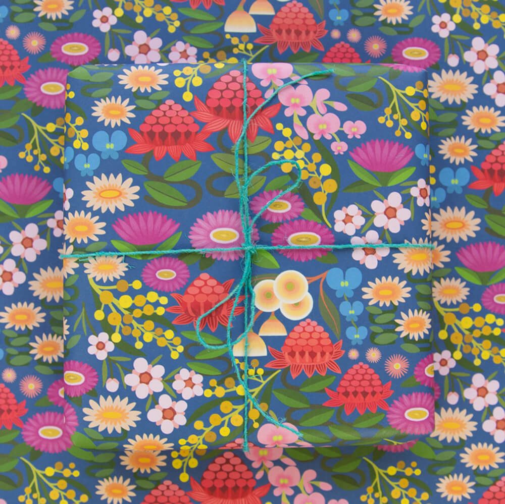 Native Flowers australian gift wrap for Australiana gifts