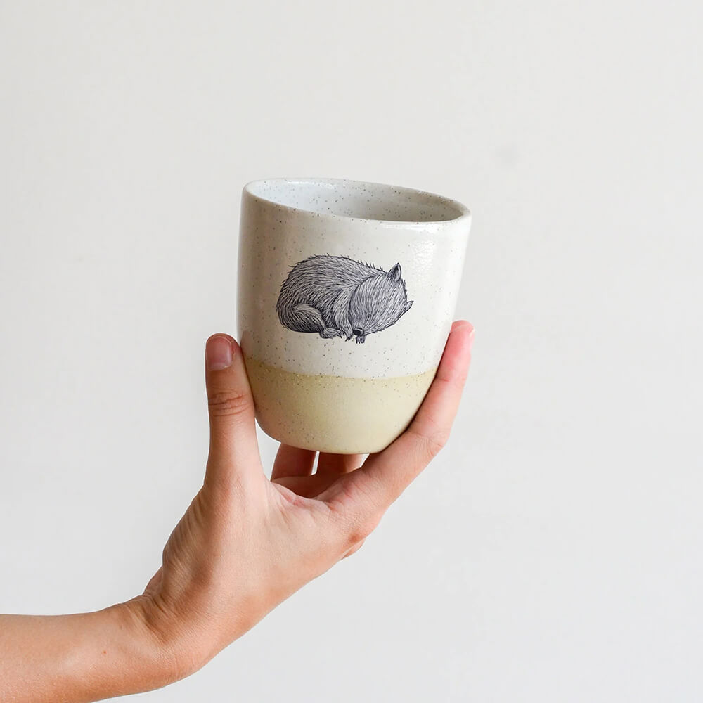 Wombat Gifts Australia Ceramic Cup by Kim Wallace and Renee Treml