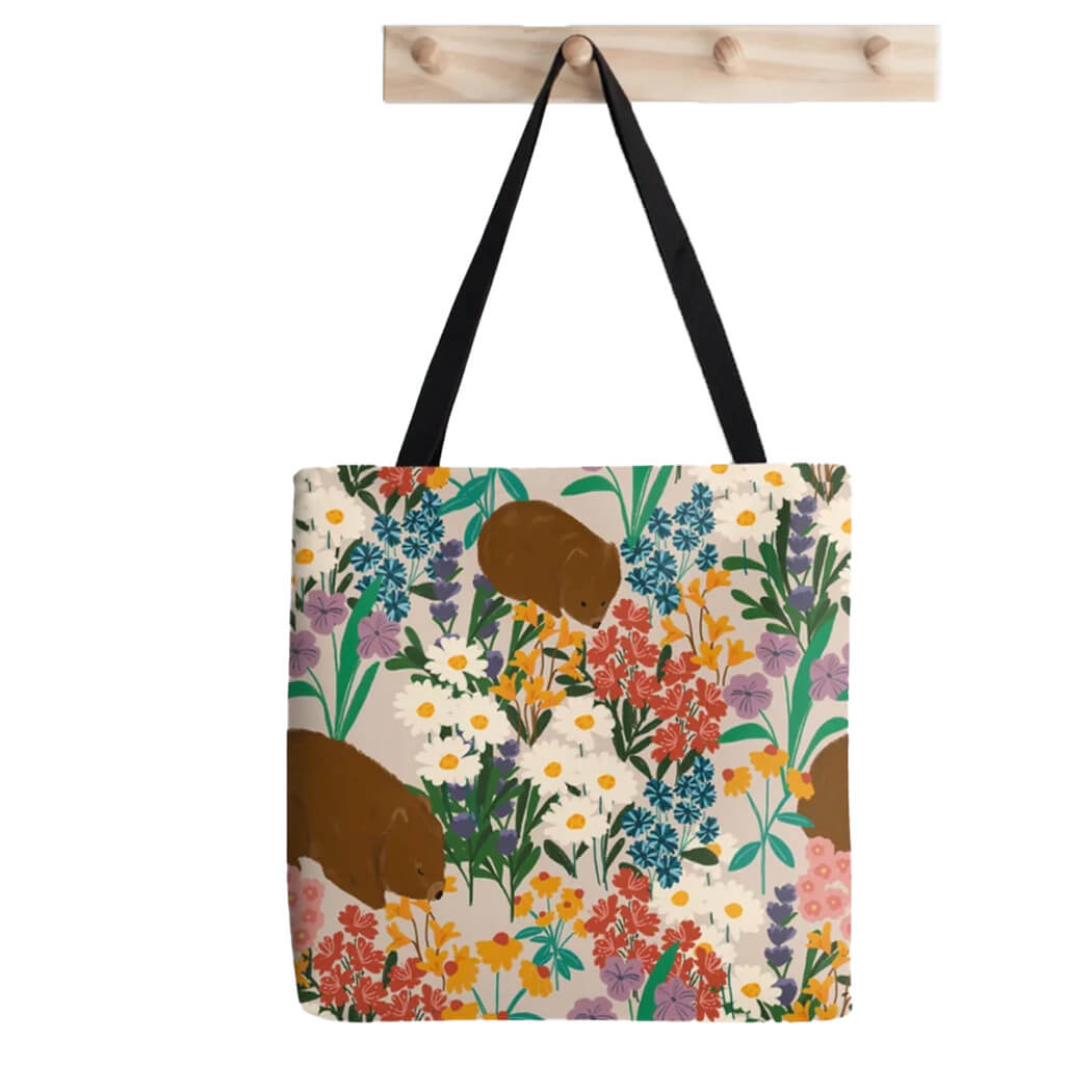 Wombat Tote bag an Australian Made Souvenir by Suki McMaster