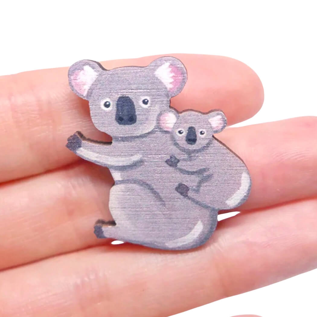 Koala wooden brooch for unique jewellery gifts australia