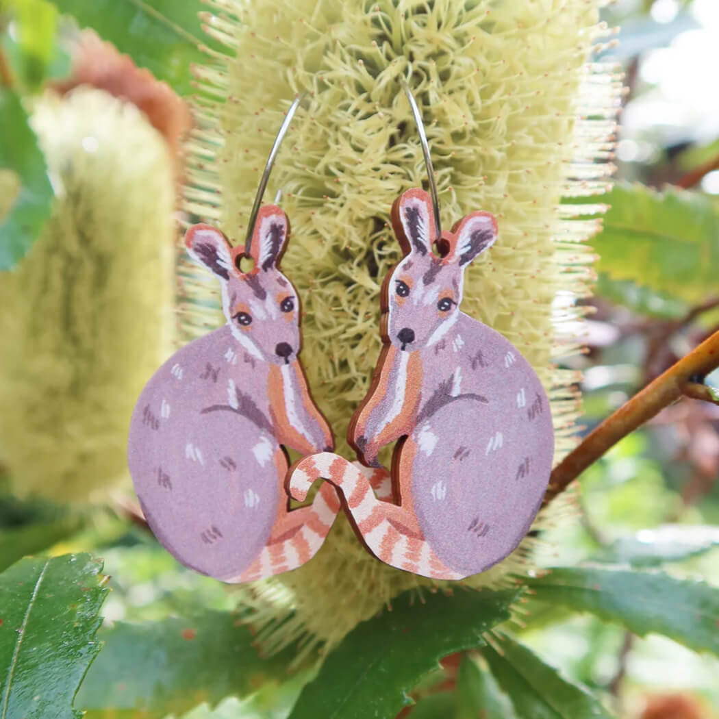 Wallaby Kangaroo Earrings by Pixie Nut for fun Aussie Souvenirs