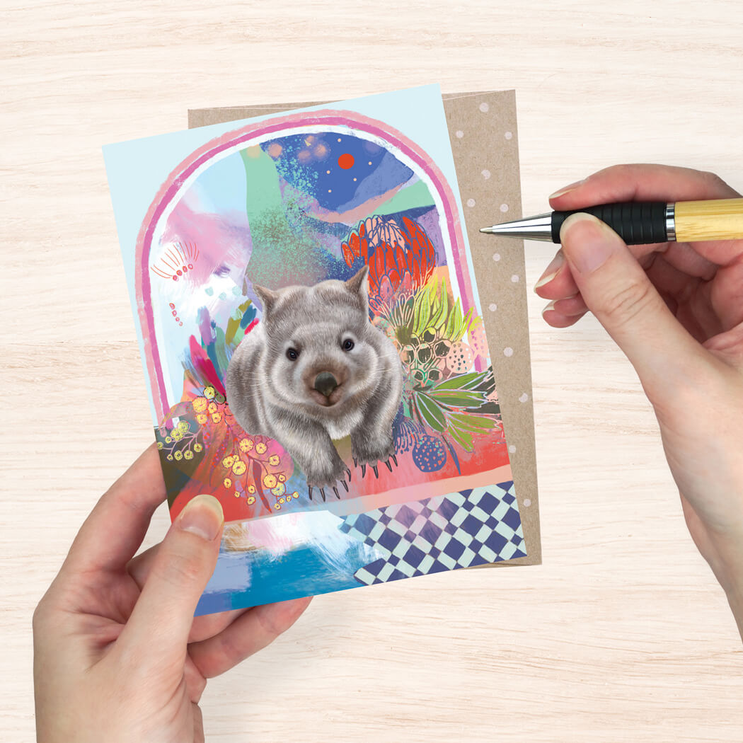 wombat themed greeting cards made in Australia by Earth Greetings