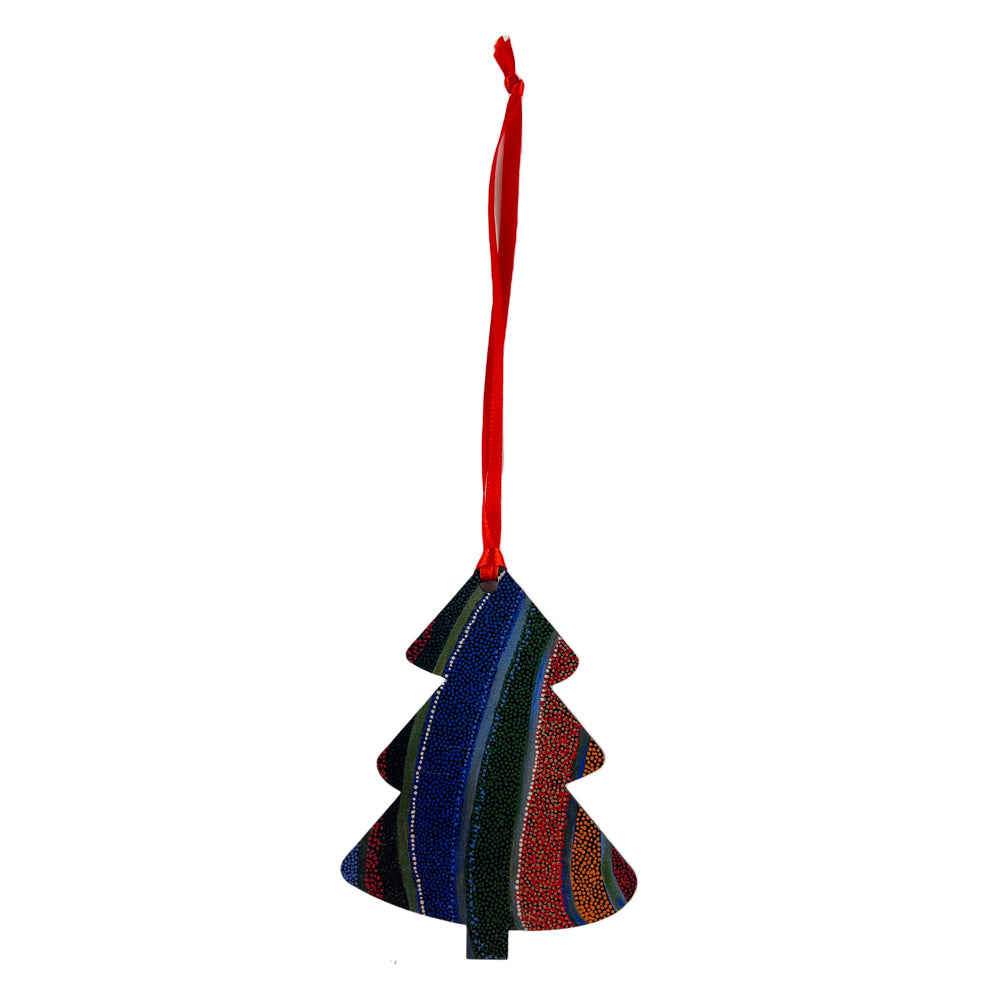 Aboriginal Art Christmas Tree Decoration Artwork by Stephen Jakamarra Walker