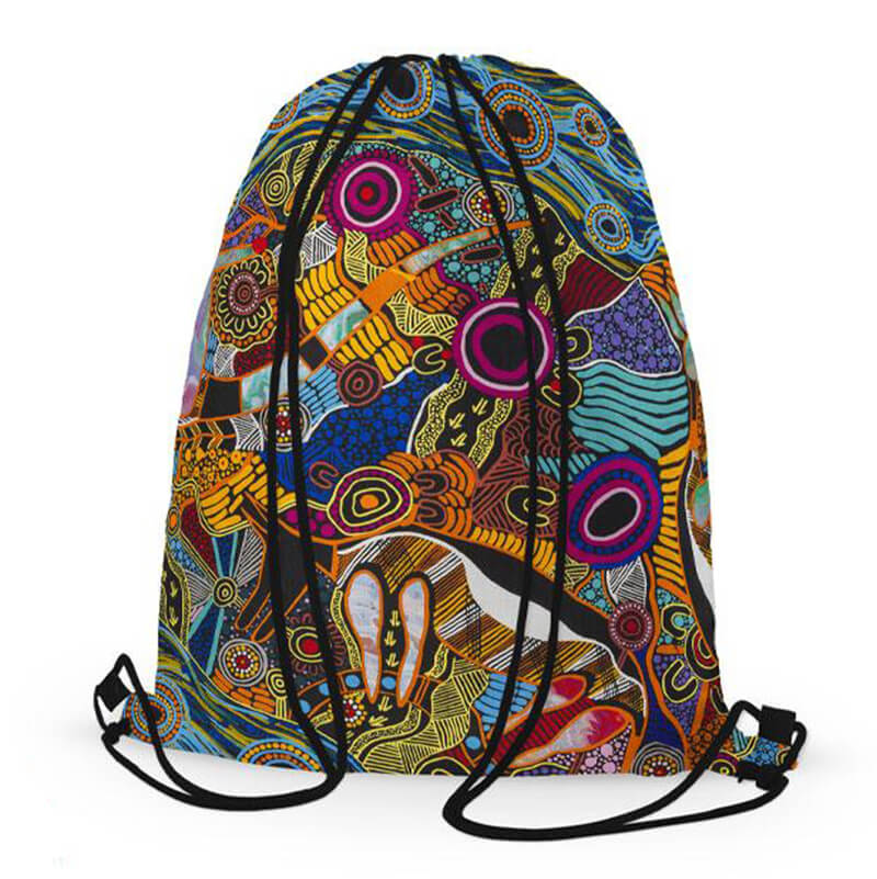 Aboriginal Gifts Australian Made Drawstring Gym Bag Justin Butler Alperstein Designs