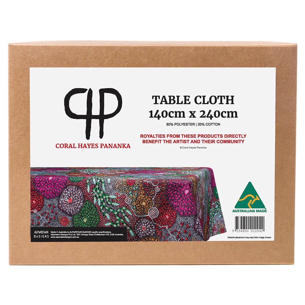 Aboriginal Gifts Australian Made Tablecloth Coral Hayes