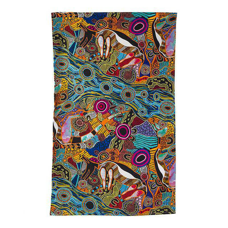 Aboriginal gifts Australian made tea towel Justin Butler Alperstein Designs