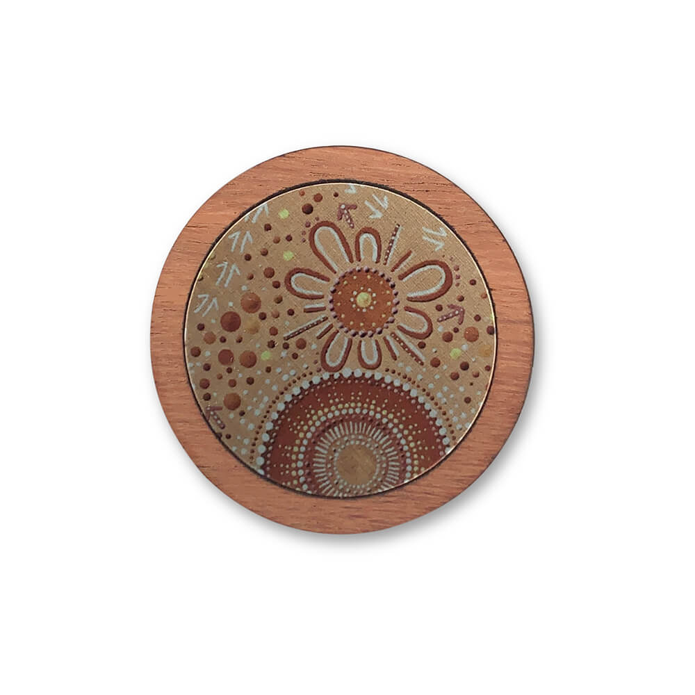 Aboriginal Jewellery Wooden Brooch Christmas Gifts for Women
