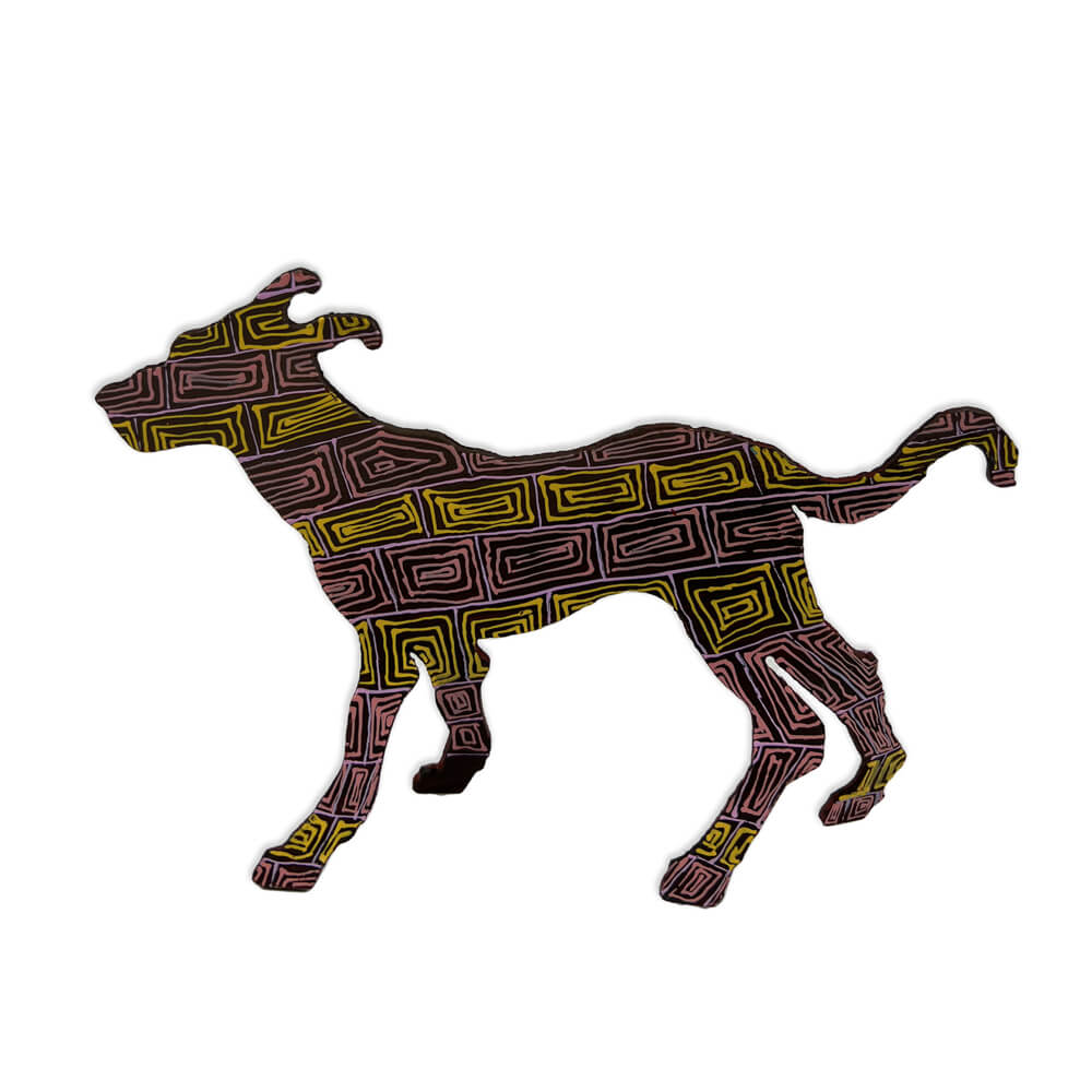 Australian Aboriginal Souvenirs Metal Desert Dog  from Warlukurlangu
