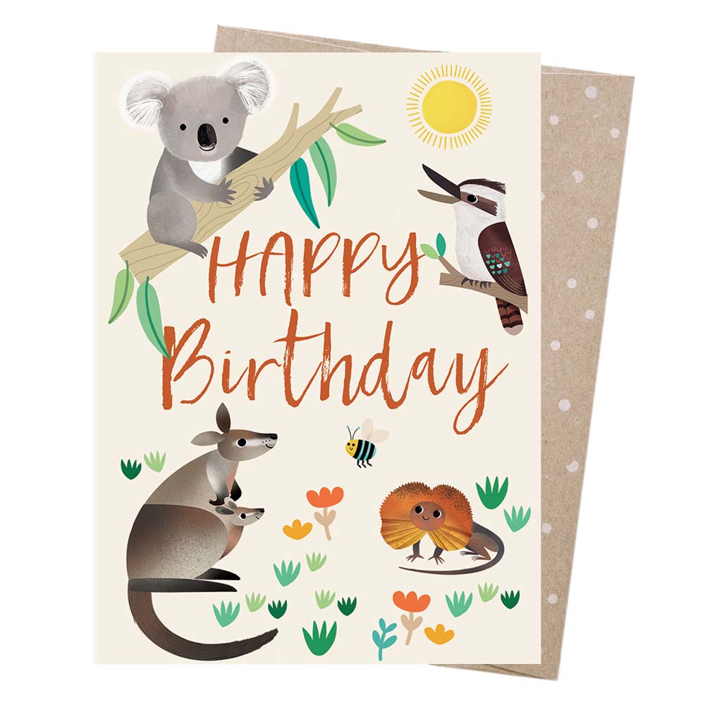 Australian Animals Birthday Card Earth Greetings
