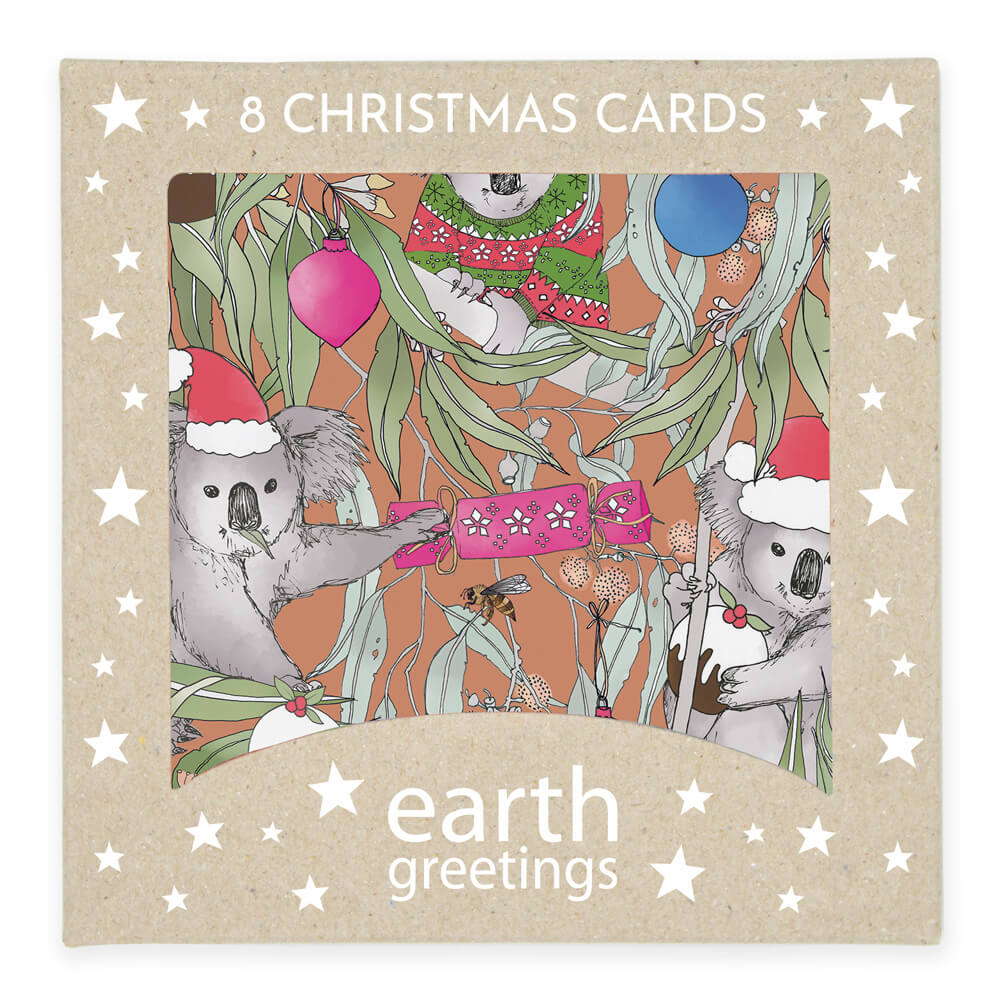 Koala Themed Christmas Cards by Earth Greetings Pack of 8