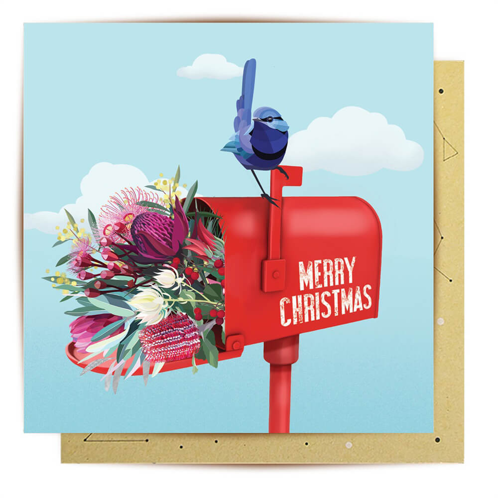 Christmas Cards Blue Wren Australian Made