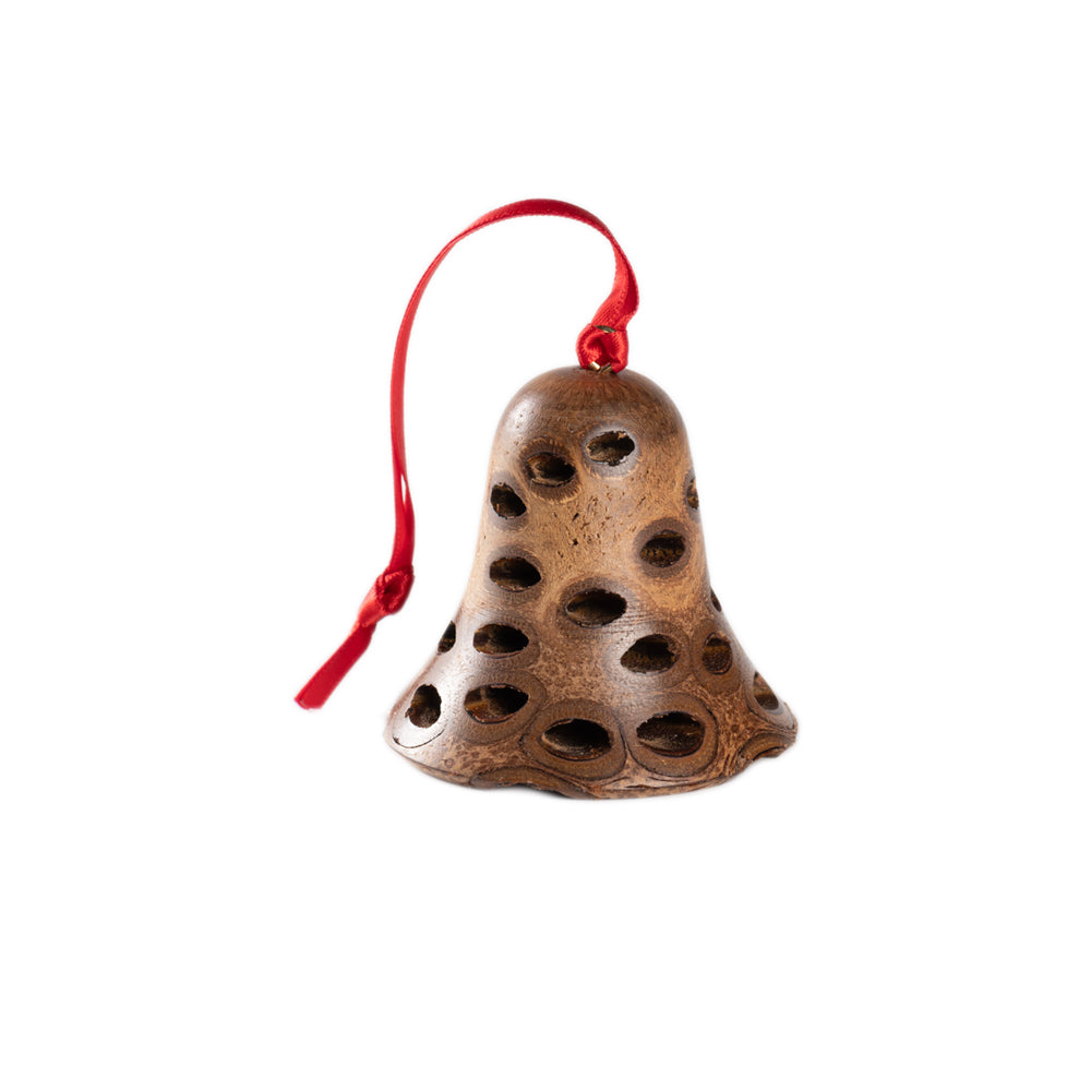 Australian Christmas Decorations Wooden Banksia Bell Ornament BanksiaGifts