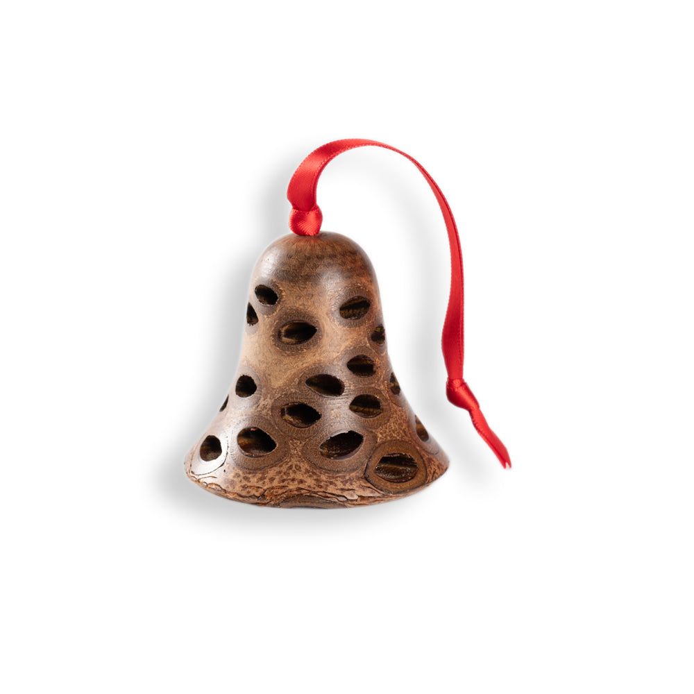 Australian Christmas Decorations Wooden Banksia Bell Ornament BitsofAustralia