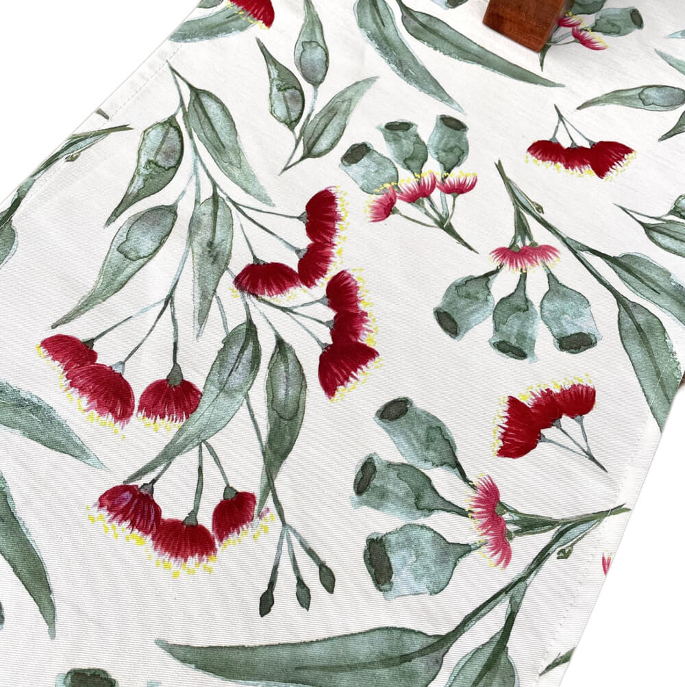 Australian Christmas Table Decor Gum Blossom Table Runner Silken Twine