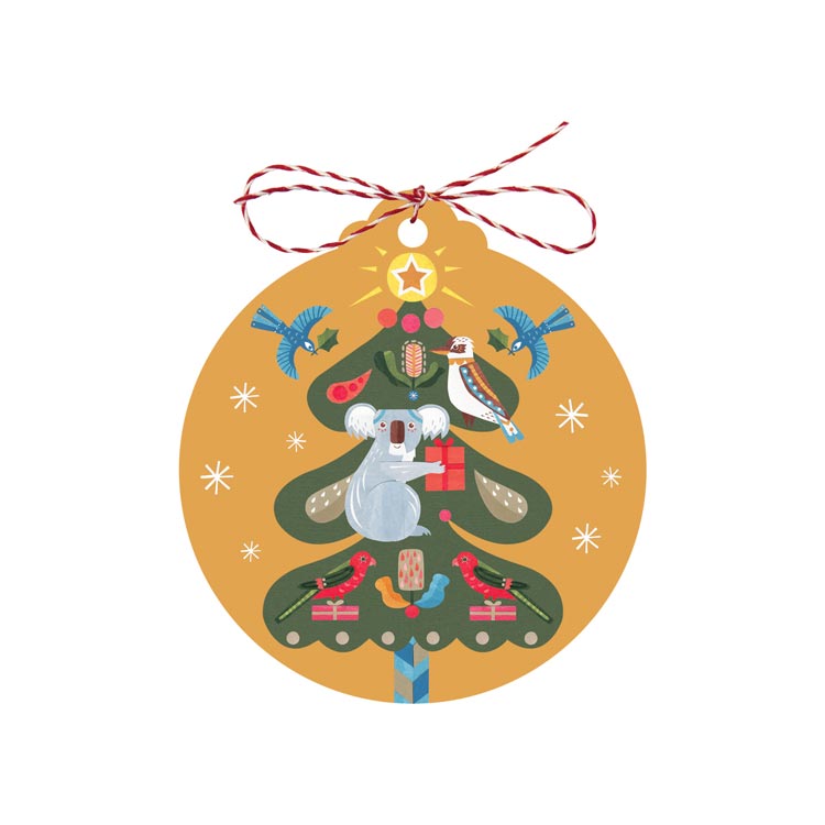 Australiana Christmas Gift Tags Koala Themed