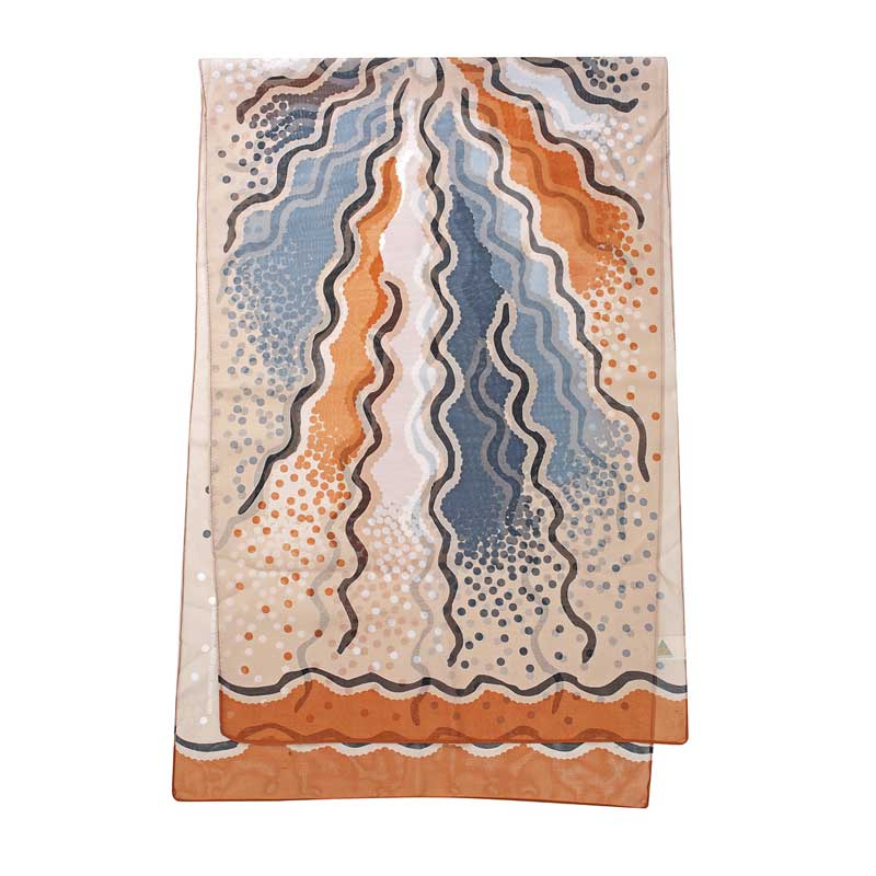 Lightweight Australian Souvenir Scarf - Bush Roots Design