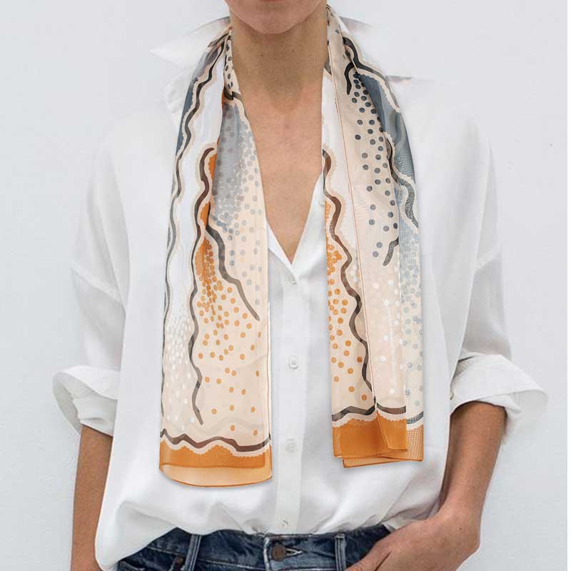 Australian gifts for women - Aboriginal poly chiffon scarf