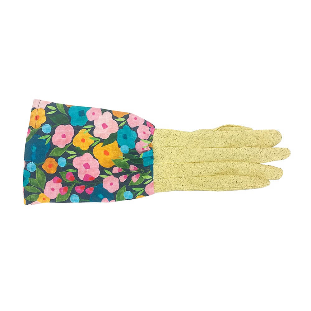 Australian Gifts for Gardeners Linen Long Sleeve Garden Gloves Spring Blooms