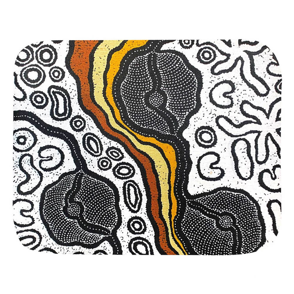 Australian Gifts for Men Aboriginal Art Mousepad by Delvine Petyarre