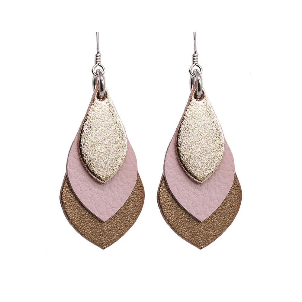 Australian Gifts for Women Leather Teardrops Soft Pink Rose Gold