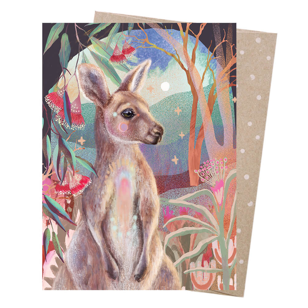 Australian Greeting Card Blank Kangaroo