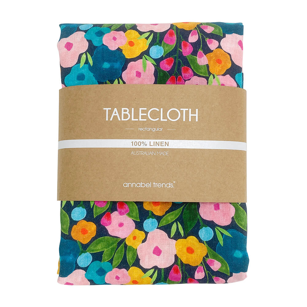 Australian Made Linen Table Cloth Spring Blooms Annabel Trends
