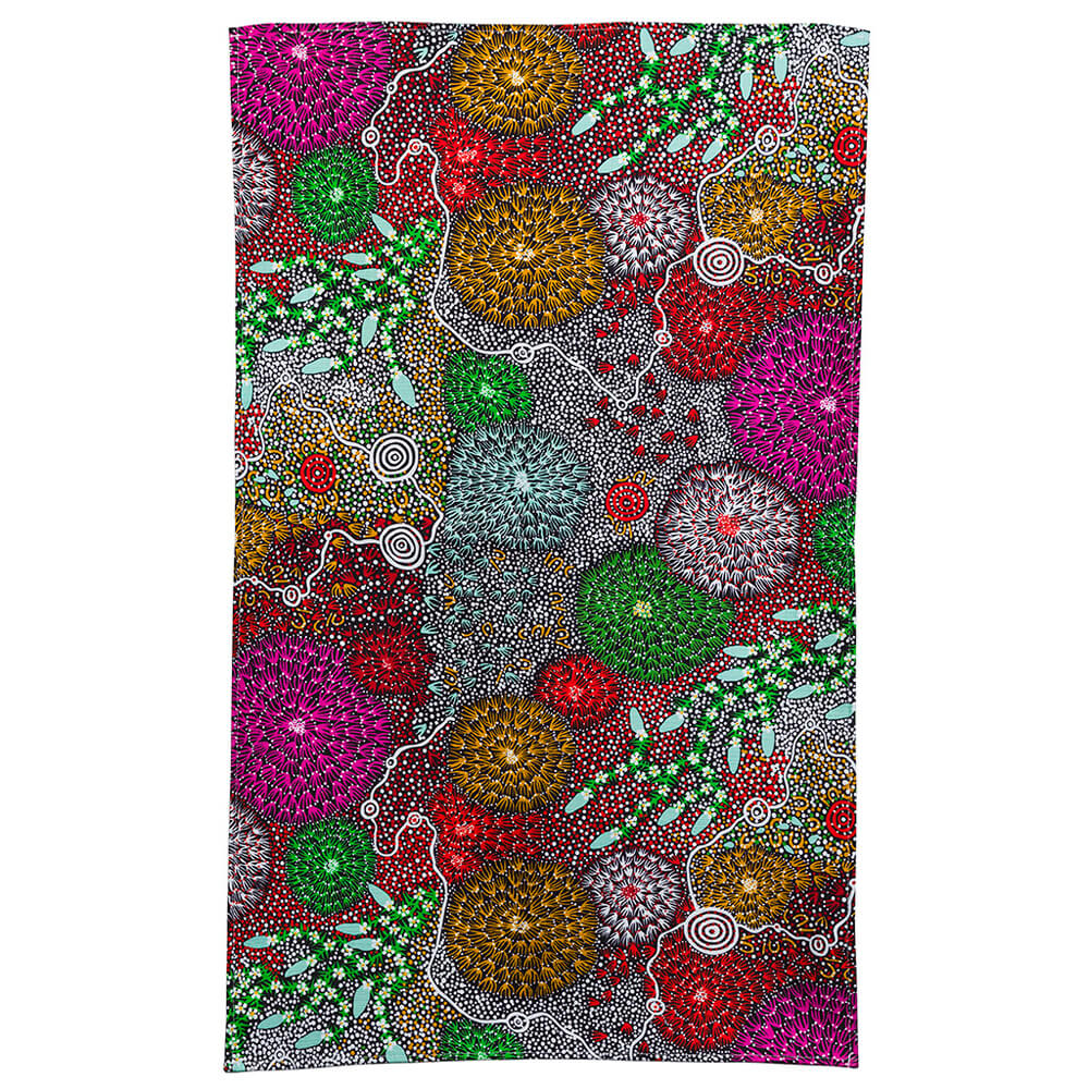 Australian Made Souvenir Tea Towel Aboriginal Art Coral Hayes