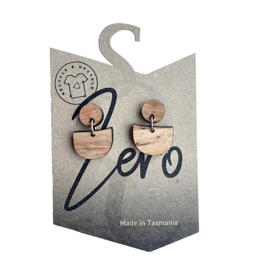 Australian Made Wooden Earrings by The Spotted Quoll Studio Tasmania
