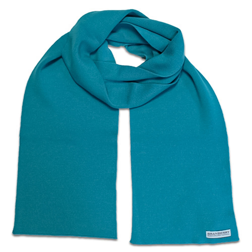 Australian Merino Wool Scarf Aqua Plain Adult Scarves
