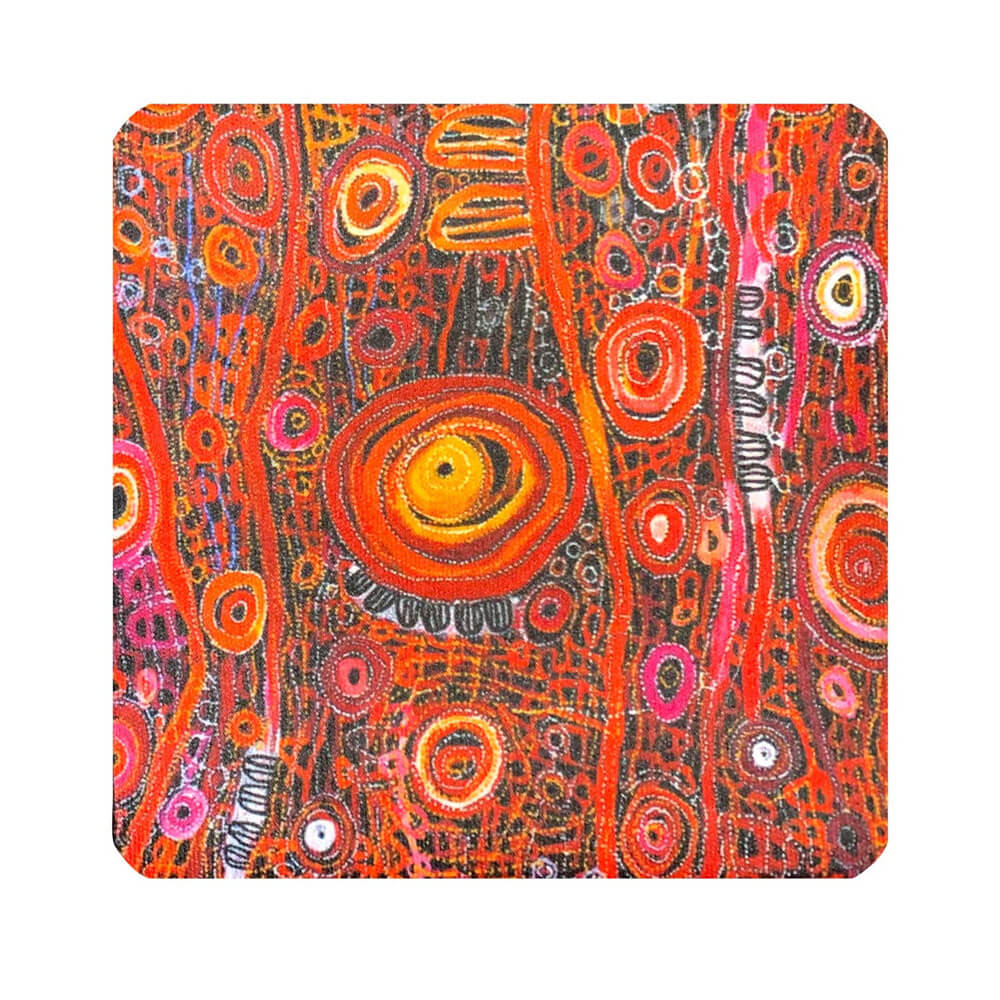 Australian Souvenir Coaster Aboriginal Art by Charmaine Pwerlee