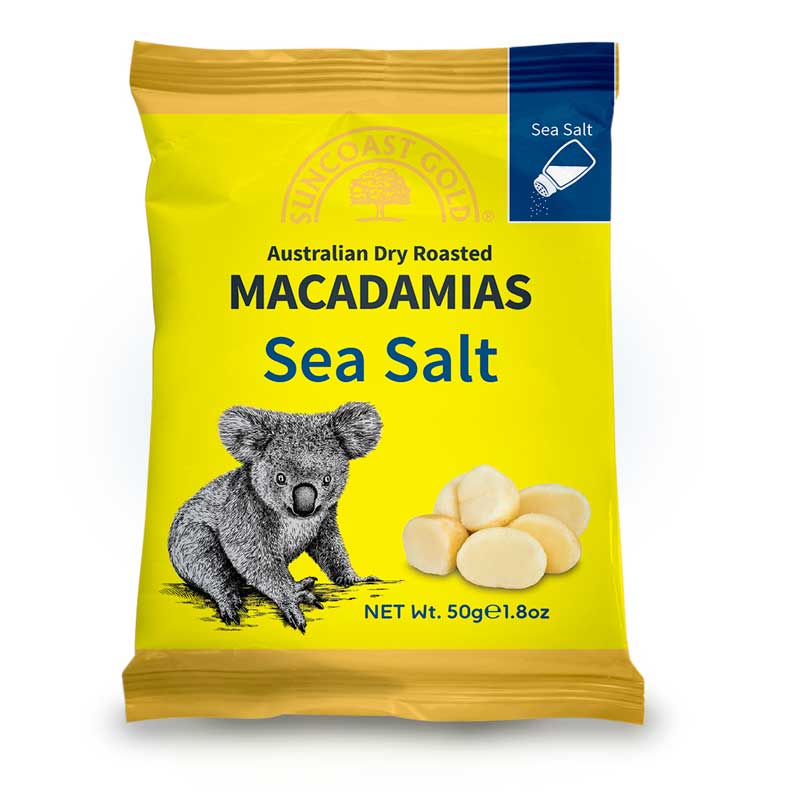Australian Sea Salt Dry Roasted Macadamias Suncoast Gold