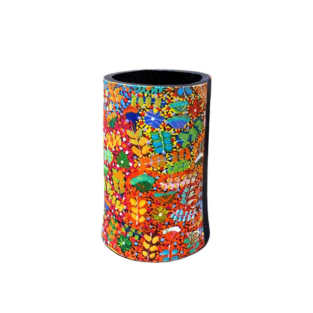 Australian Souvenir Stubby Holder Aboriginal Artwork by Joycie Morton Petyarre