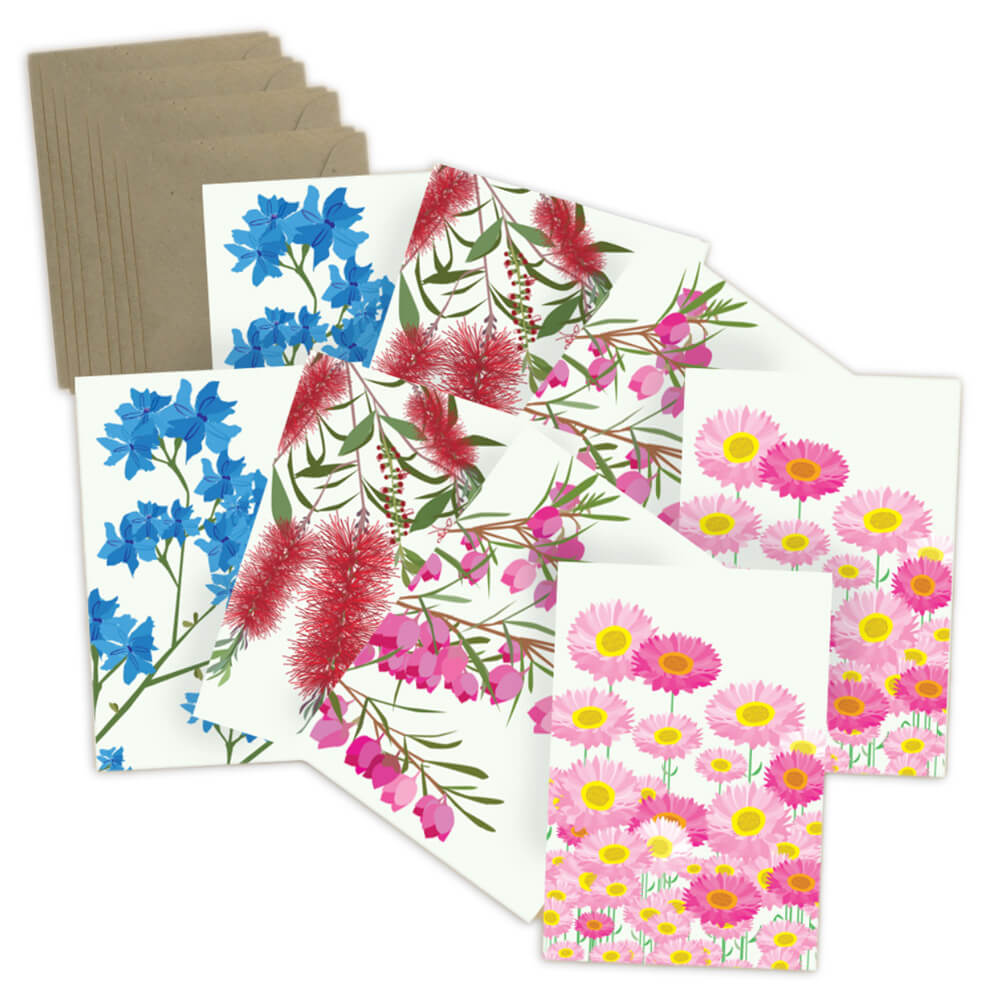 Australian Stationery Midnight Bloom Notelet Cards by Mokoh Freemantle
