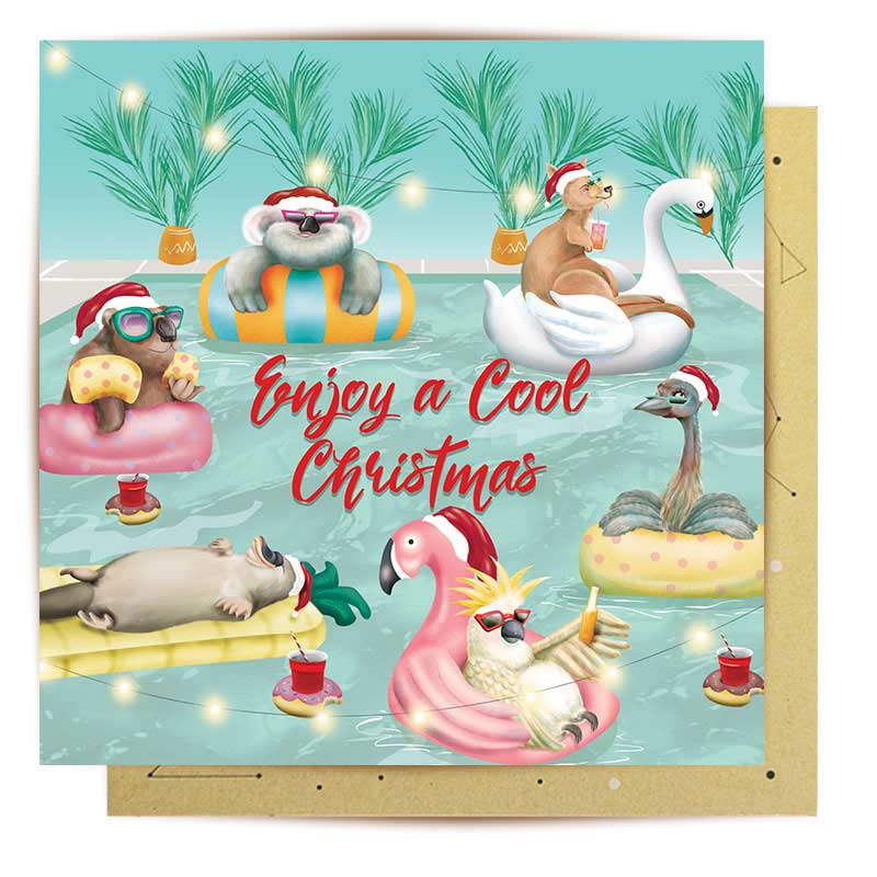 Send some Australian Christmas summer vibes with this Made in Australian Xmas greeting card