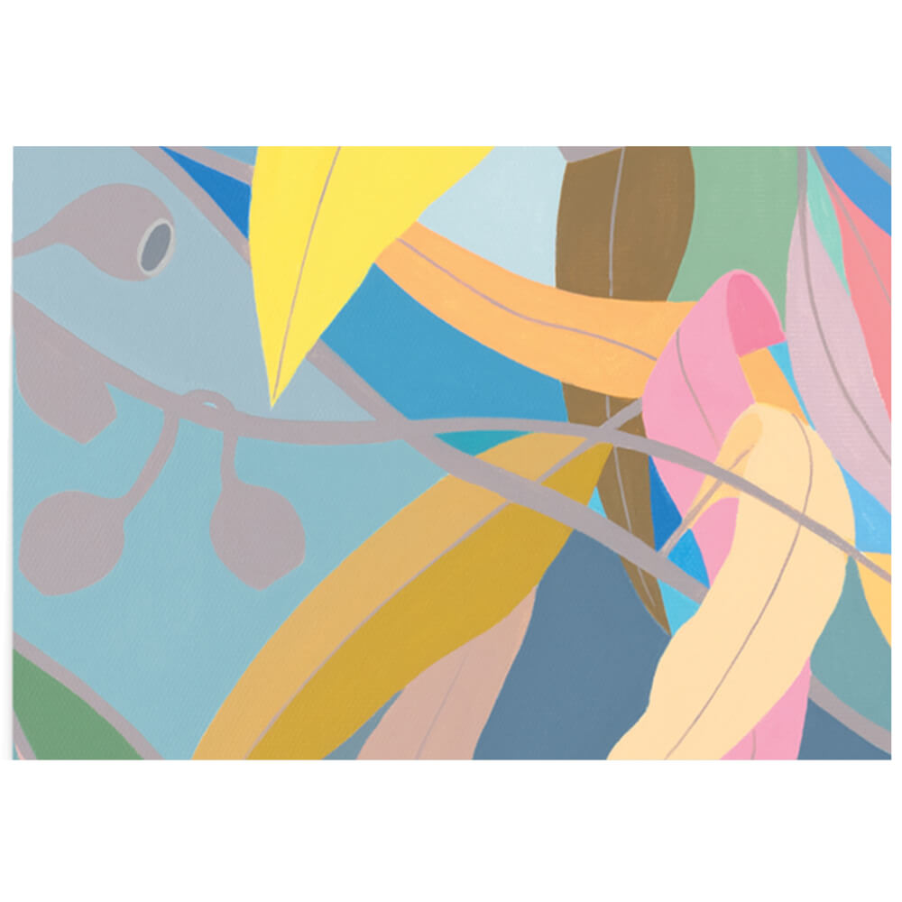 Australian Themed Wrapping Paper Colourful Eucalyptus Gum Leaves Print