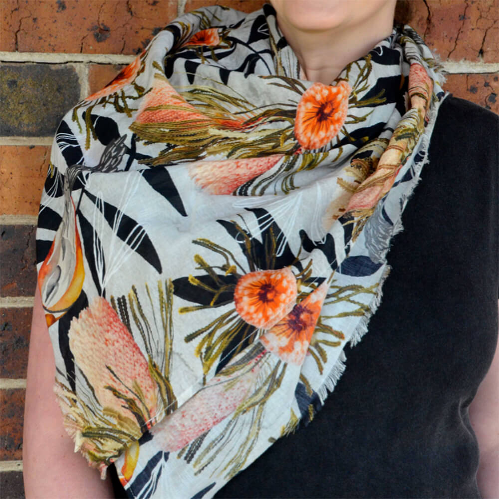 Australian Womens Scarves Organic Cotton Summer Bouquet