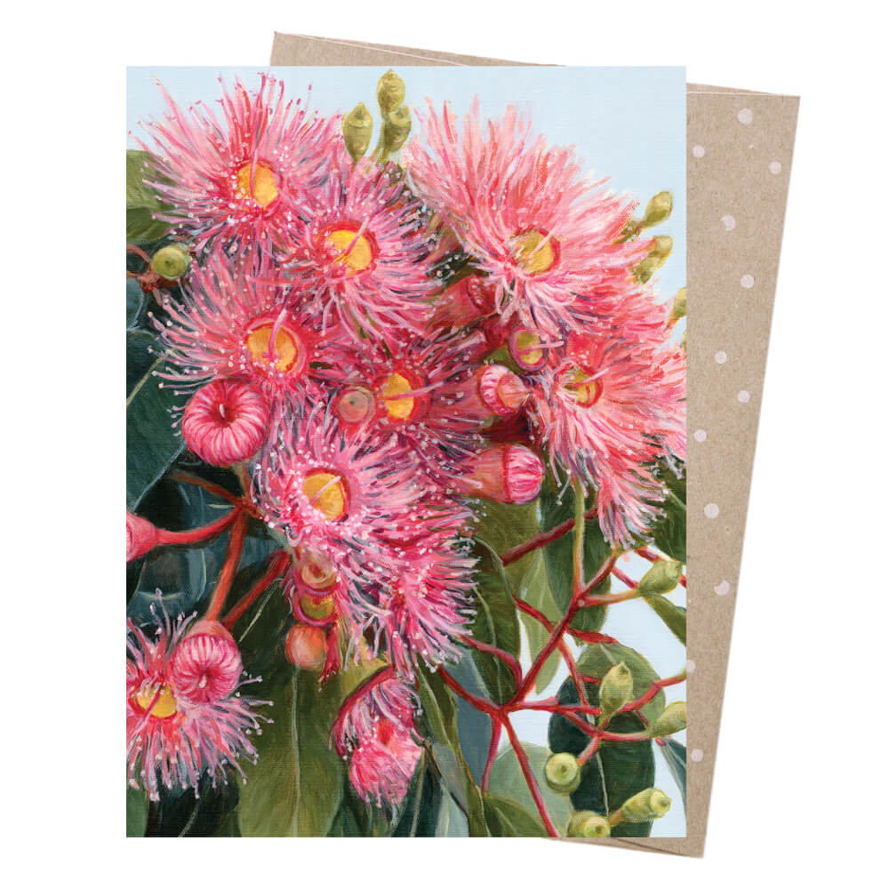 Australian cards pink gum blossom australiana themed