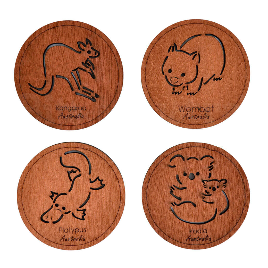 Australian Animals Wooden Coasters Buy Koala Drink Mats