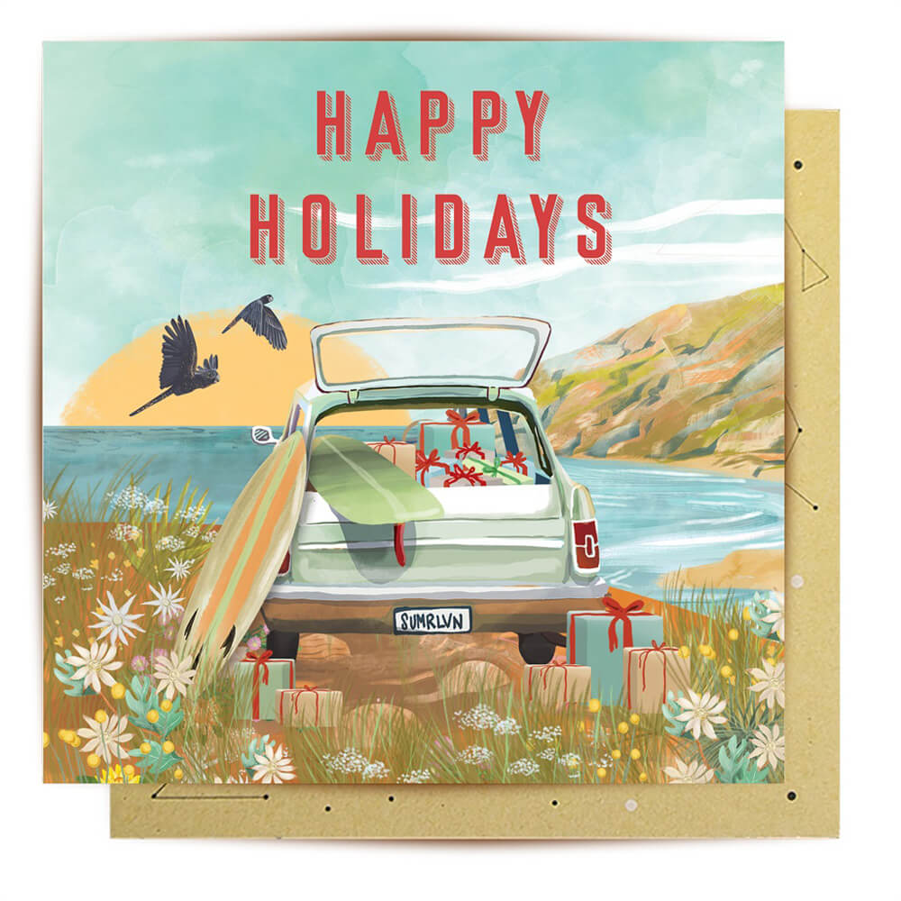 Australiana Christmas Card Beach Theme Australian Made